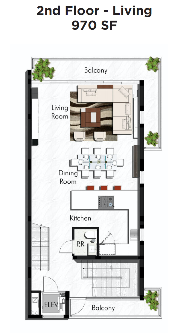 Second floor plan - Kitchen and Living