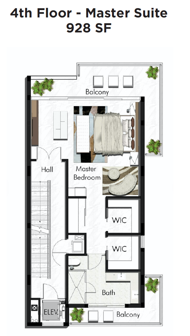 Fourth floor plan - Primary Suite